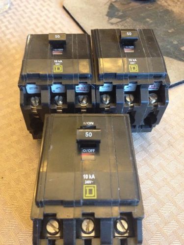 USED VERY CLEAN QOB350 Square D Circuit Breaker LOT SALE OF (3) Free Shipping