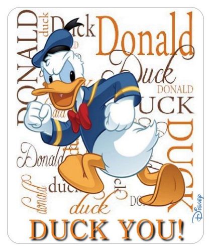 DONALD DUCK MOUSE PAD. DISNEYLAND CARTOONS NAME LOGO &#034;DUCK YOU!&#034;....FREE SHIP