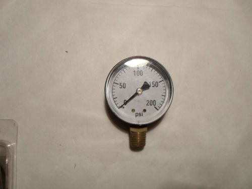 New Pressure Gauge 0-200 PSI black plastic