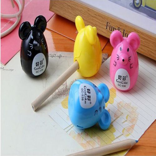 Plastic Pencil Sharpener Penknife Gift Set of 4 Pcs Lovely Cartoon Mouse Design