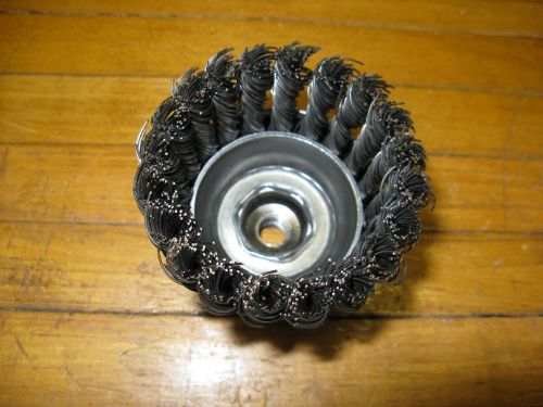 Weiler mighty mite 2 3/4&#034; cup twisted brush - 3/8&#034; dia. - 24 unf - 9514b makita for sale