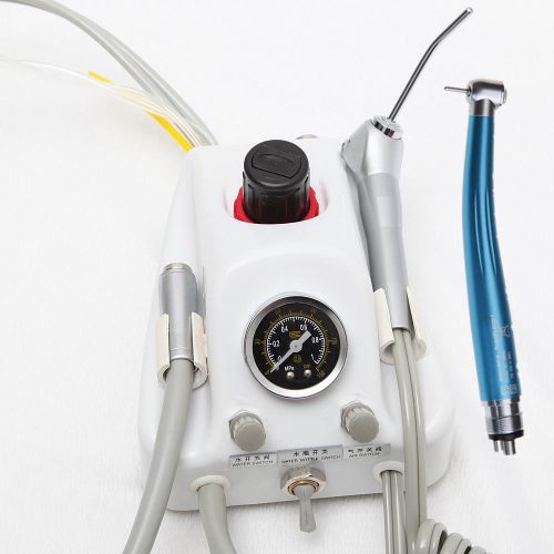 Dental portable turbine unit fit compressor w/ colorful push button handpiece 4h for sale