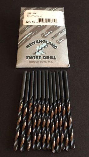 Package of (12) 9/64&#034; new england twist drill jbe-964 bullseye drill bits for sale