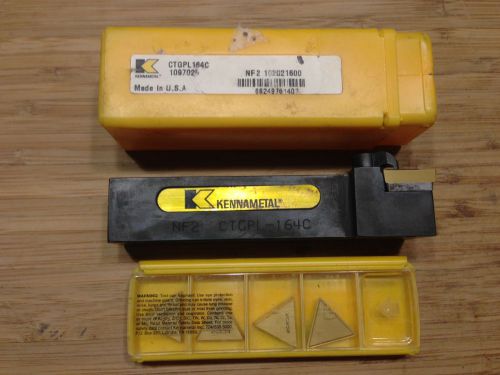 KENNAMETAL KENDEX TOOL HOLDER  CTGPL-164C 1&#034; SQ SH 5&#034; OAL LH+ 5 INSERTS NEW