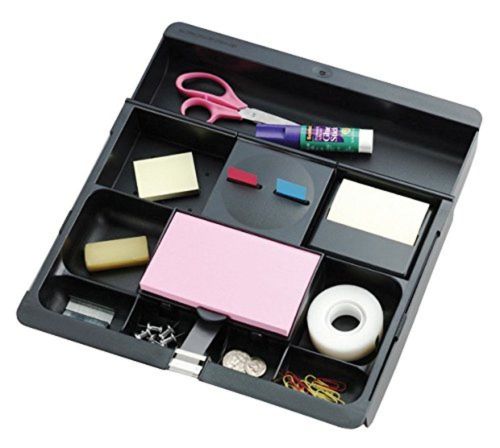 Post-it Desk Drawer Organizer 10-1/2 x 11-3/4 x 1-5/8-Inches Black Black