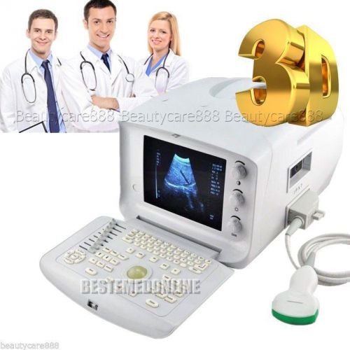 Portable Ultrasound Scanner Machine System+3.5MHZ Convex Probe +GOOD TEST+3D