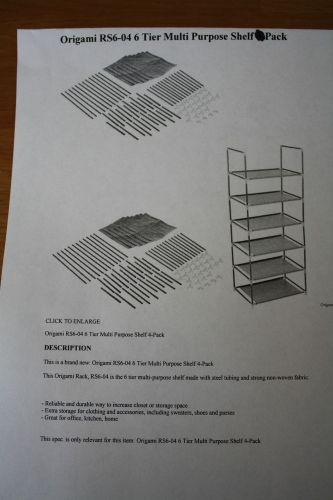 ORIGAMI RS6-04 6 TIER MULTI PURPOSE SHELF STORAGE 2 PACK NEW