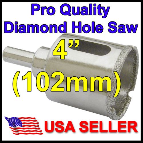 4&#034;in Pro Diamond Hole Saw 102mm Porcelain Granite Glass Tile Concrete Rock Stone