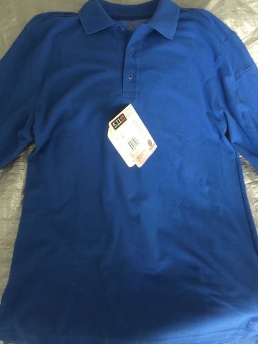 5.11 TACTICAL 72057 Utility Long Sleeve Polo, Academy Blue    Mens Medium