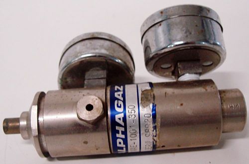 Alphagaz Pressure Valve Dual Gauges Model No.  AAE-1001-350 Serial No. 98920