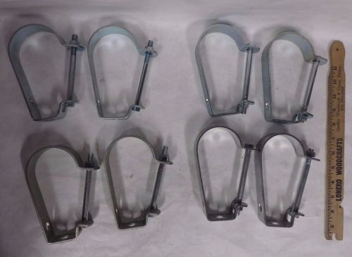 Lot of 6 B-Line B3690 &amp; 2 PHD-970 Pipe Clamp Adjustable J Hanger 2 1/2&#034; IP (F6)