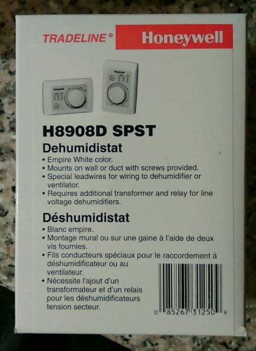 Honeywell Dehumidistat H8908D SPST New In Box