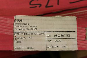 BOHLER THERMANIT 10 POUNDS TIG WELDING ROD 25/14 E309L ER309L 1/8&#034; X 36&#034;