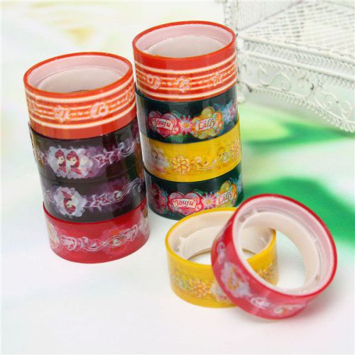 New 10 Rolls Cartoon Decor Tape Scrapbooking Adhesive Paper Tape Stickers