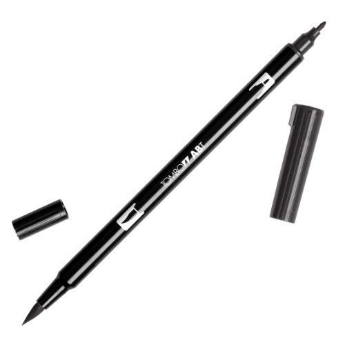 Tombow dual brush pen art markers, black n15, 6-pack for sale