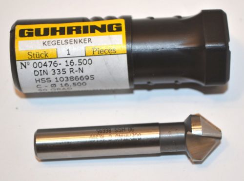 NEW GUHRING Germany COUNTERSINK 16.5MM C/SNK 3FL 90DEG S/S HSS #476-16500 MBB3F3