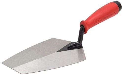 Marshalltown bktsg75ss 7 1/2-inch bucket trowel -stainless steel with red soft for sale