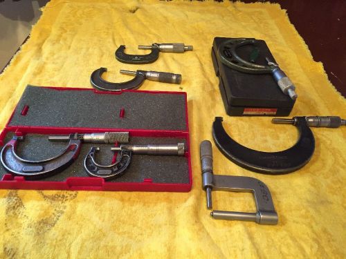 Starrett 436 mitutoyo scherr tumico case neck/tube/anvill micrometer lot 1&#034;-2 3 for sale