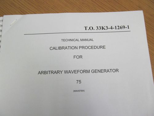 Wavetek 75 Arbitrary Waveform Generator Instruction Manual w/ Schematics Rev4/91
