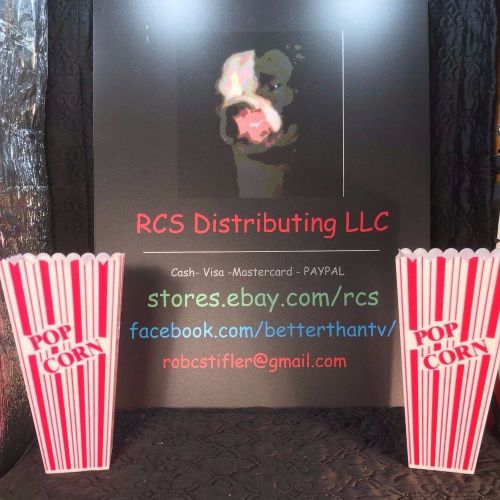 Popcorn Tubs Containers Sturdy 8x3x3 Very Nice Great For Party&#039;s TV Night Etc