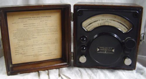 VINTAGE WESTINGHOUSE PORTABLE WATT METER TYPE PC FOR AC &amp; DC