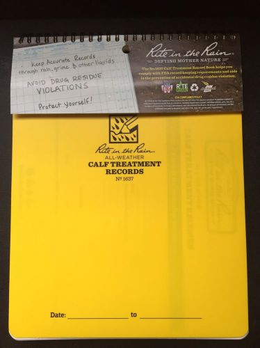 All-Weather Calf Treatment Records 1687 NEW Rite in the Rain Waterproof 8.5x11