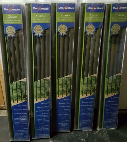 Classic 26&#034; Aluminum Balusters.  5 box of 10 railings,  DECKORATORS