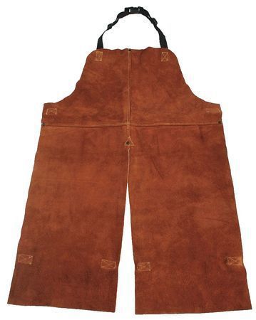 CONDOR 4KXH4 Split Leg Welding Bib Apron, Lthr, 42x24In