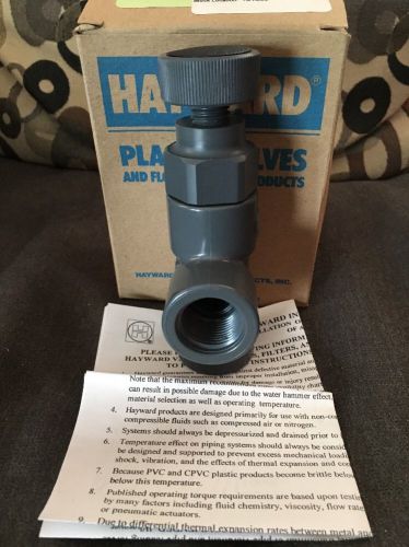 New Hayward Angle Globe Valve, 3/4&#034; FNPT, PVC AV10075T