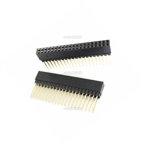 50Pcs 2.54Mm Pitch 2X20 Pin 40 Pin Female Double Row Long Pin Header Strip Pc1 Y