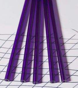 5 CLEAR PURPLE ACRYLIC PLEXIGLASS LUCITE TUBES 1/2” OD 1/4&#034; ID x 12” INCH LONG