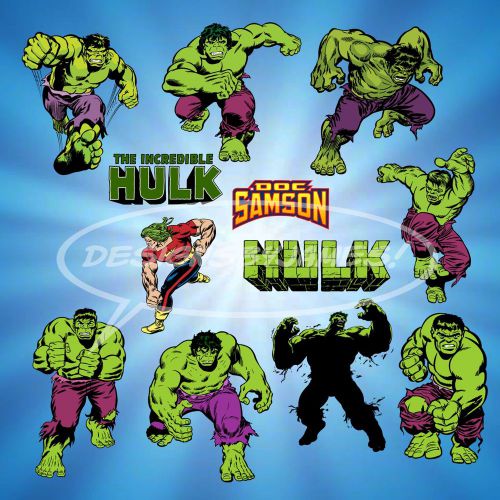 12 INCREDIBLE HULK SUPERHERO VECTOR CLIPART PACK!