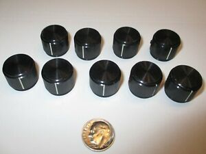 ALCO SOLID ALUMINUM  KNOB FOR 1/8&#034; SHAFT BLACK W/INDICATOR LINE .750&#034; OD  REFURB