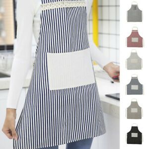 Home Restaurant Cafe Kitchen Cooking Apron Bib Cotton Linen