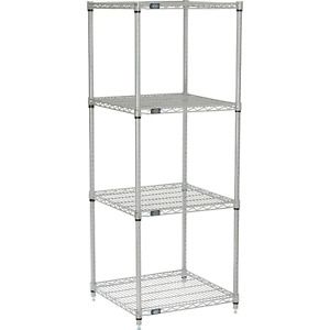 Nexel 24&#034; x 24&#034; x 63&#034;, 4 Tier, NSF Listed Adjustable Wire Shelving, Unit Storage