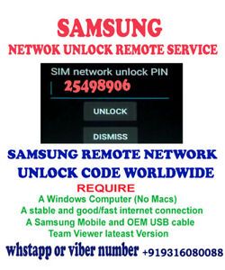 Samsung Galaxy SM-G920FD SM-G920I SM-G920A SM-G920AZ  Remote Unlock Code via usb