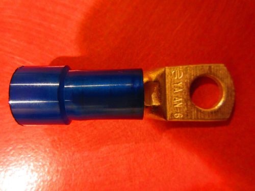 Burndy YA AN-6  6 awg 1 Hole, 1/4&#034; Hole Insulated Lugs