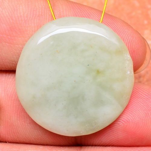 FABULOUS! ROUND NATURAL NEW JADE GEMSTONE BUTTON 25X25X9MM