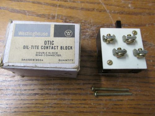 NEW NOS Westinghouse OTIC OT1C Oil-Tite Contact Block Double Block Rear Connect