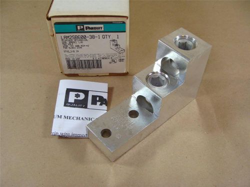 NEW PANDUIT LAM2SB600-38-1 ALUMINUM MECHANICAL DUAL BARREL LUG 600 MCM #2 LAM2SB