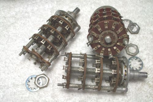 Three 4 pole/12 throw non-shorting rotary switches   removed from equipment for sale