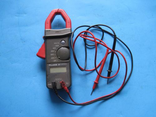 Vintage fluke no. 30 clamp meter 600 volts electrical tester with lead wires for sale