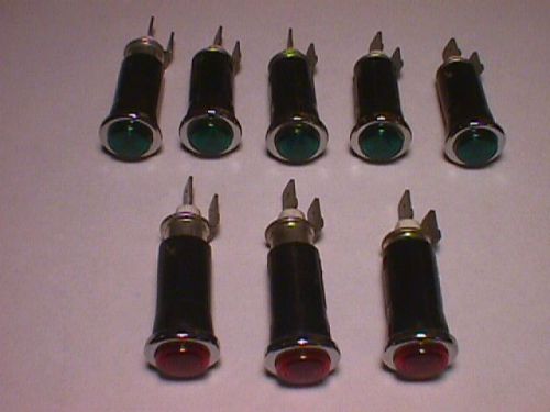 Arcolectric red &amp; green w/ chrome bezel indicator lights quick connect terminals for sale