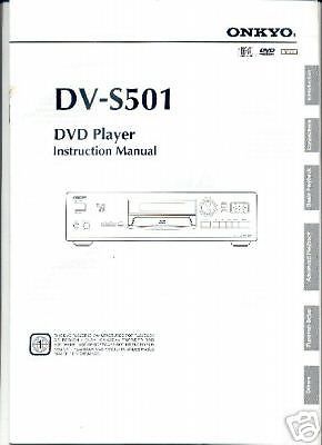 ONKYO ORIGINAL OWNERS MANUAL DV-S501 FREE USA SHIP