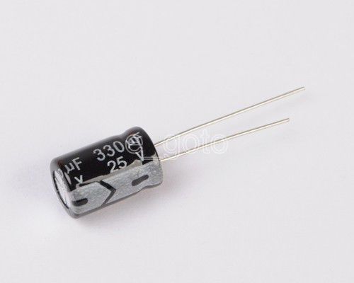 2pcs 330uf 25v radial electrolytic capacitor 8mmx12mm for sale
