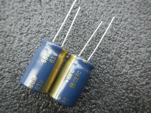 200pcs Panasonic 63V 680uF FC Series Electrolytic Capacitors 16x26mm