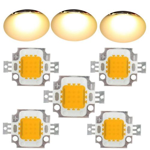 2014 5pcs 10W warm white 900lm High Power LED light SMD Chip DIY For bulb lamp