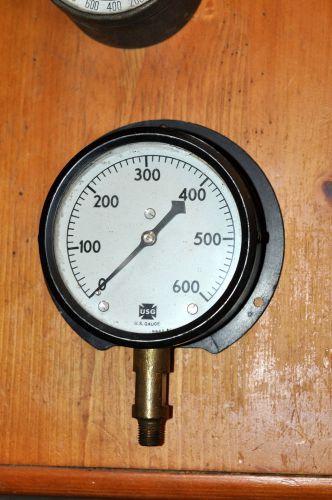 Antique usg pressure gauge indicator gage us gauge 0 - 600 psi meter for sale