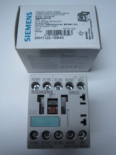 SIEMENS 3RH1122-1BB40 CONTROL RELAY 2NO 2NC 24VDC COIL 10A  A600/P600, NEW