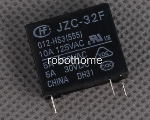 2pcs 12V Relay JZC-32F-012-HS3 4PIN 5A 250VAC for HONGFA Relay Brand New